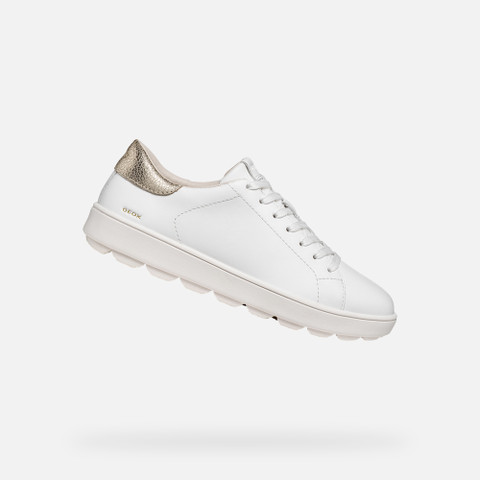 Niedrige Sneakers SPHERICA ECUB-1 B DAME Weiß/Hellgold | GEOX