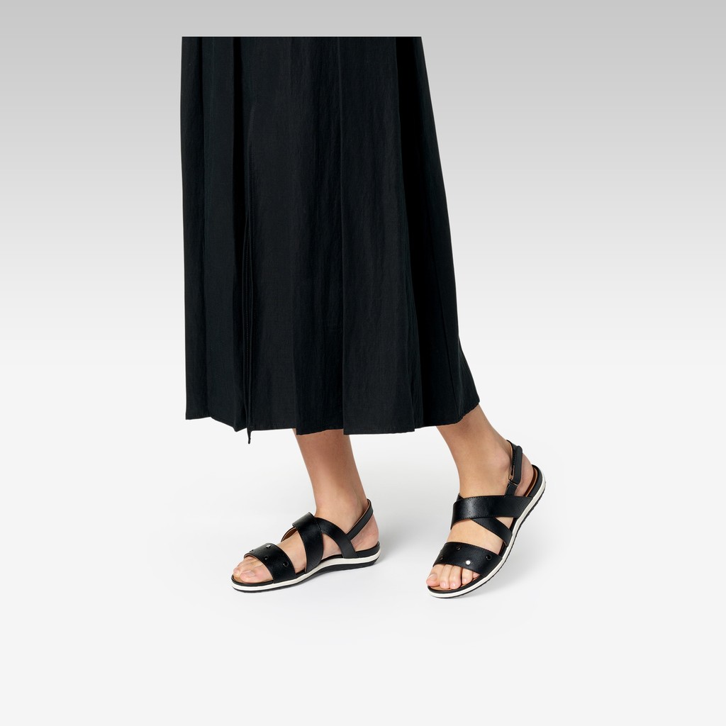 Flat sandals SANDAL VEGA WOMAN Black - image number 1 | GEOX