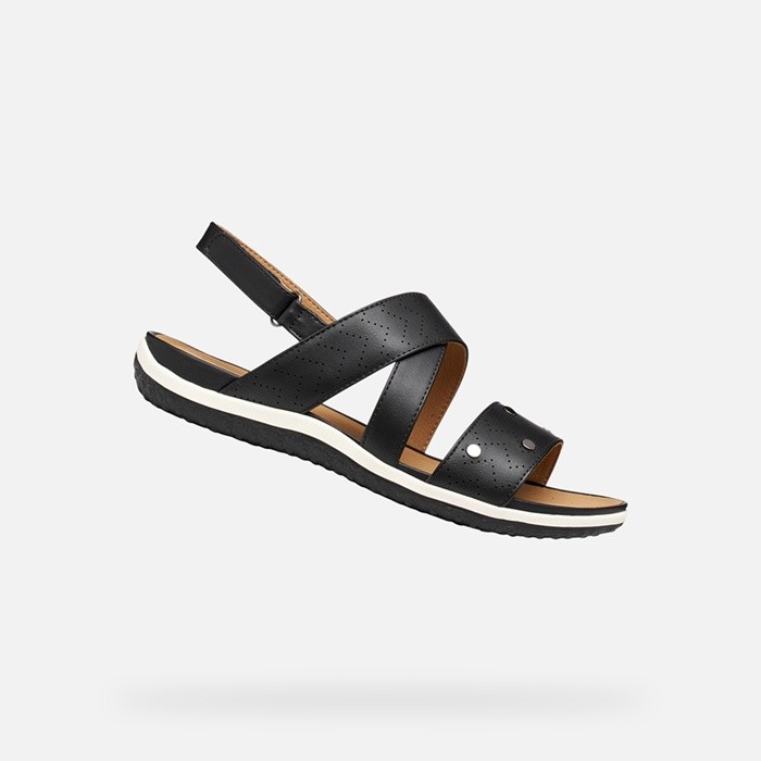 Flat sandals SANDAL VEGA WOMAN Black | GEOX