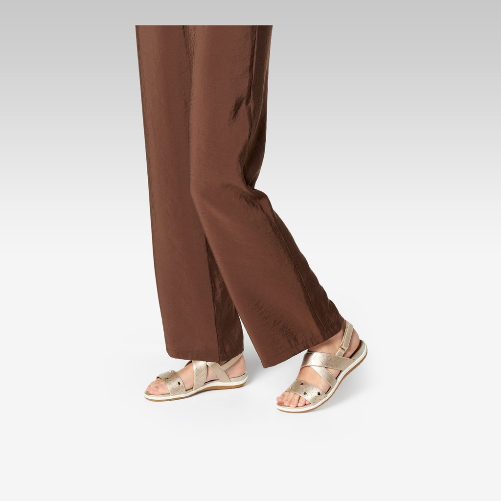 Flat sandals SANDAL VEGA WOMAN Light Gold - image number 1 | GEOX