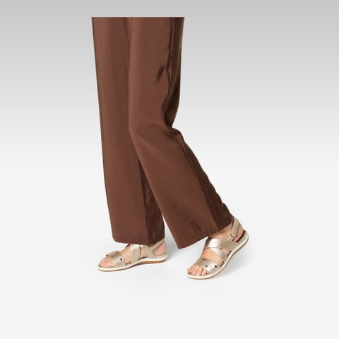 Flat sandals SANDAL VEGA WOMAN Light Gold - image number 1 | GEOX