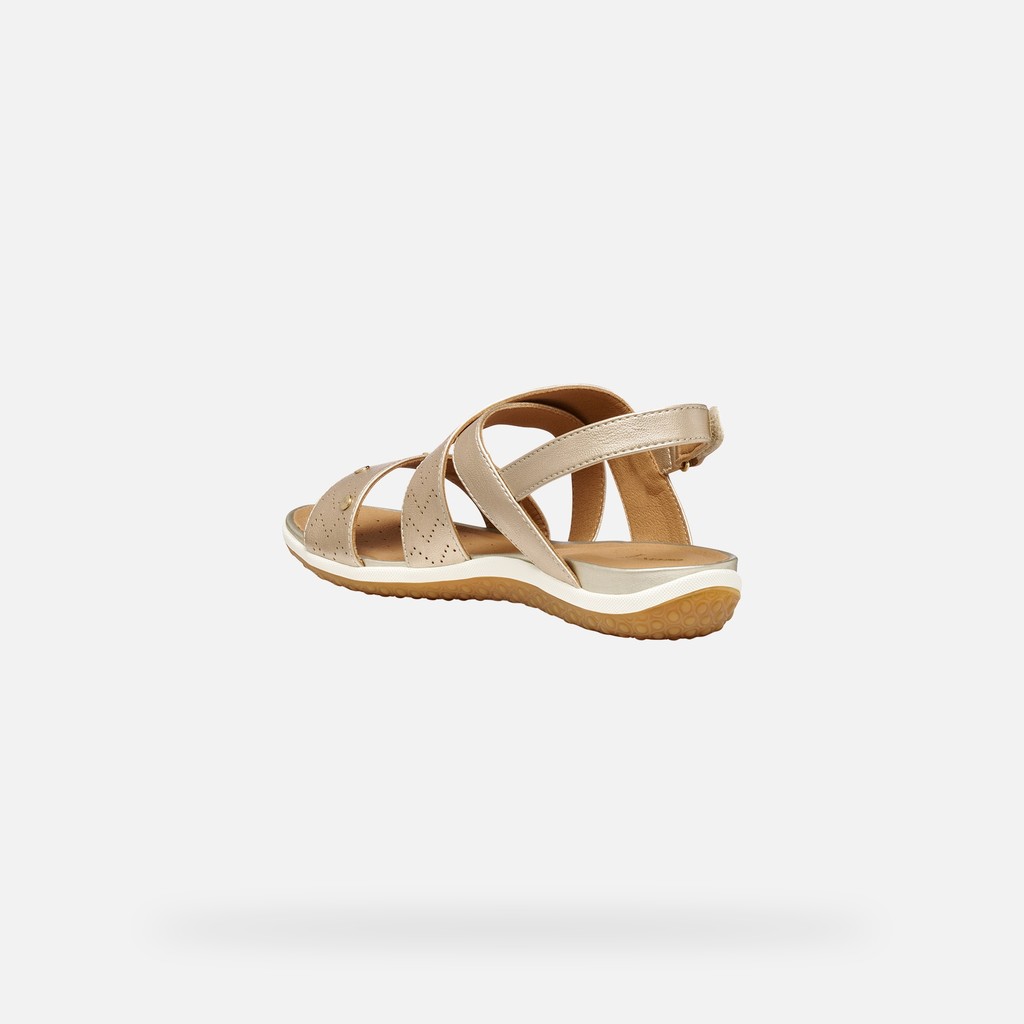 Flat sandals SANDAL VEGA WOMAN Light Gold - image number 3 | GEOX