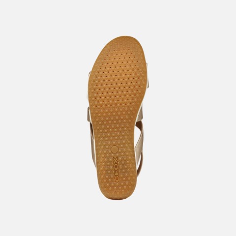 Flat sandals SANDAL VEGA WOMAN Light Gold - image number 6 | GEOX
