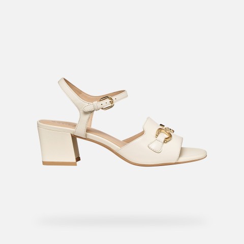 Medium-heeled sandals NEW ERAKLIA 50 WOMAN Papyrus - image number 1 | GEOX
