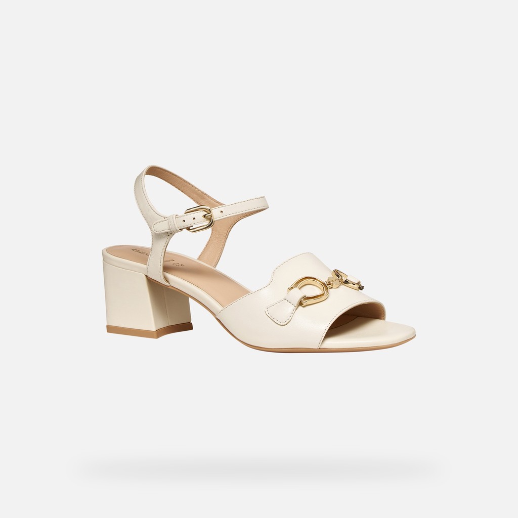 Medium-heeled sandals NEW ERAKLIA 50 WOMAN Papyrus - image number 2 | GEOX