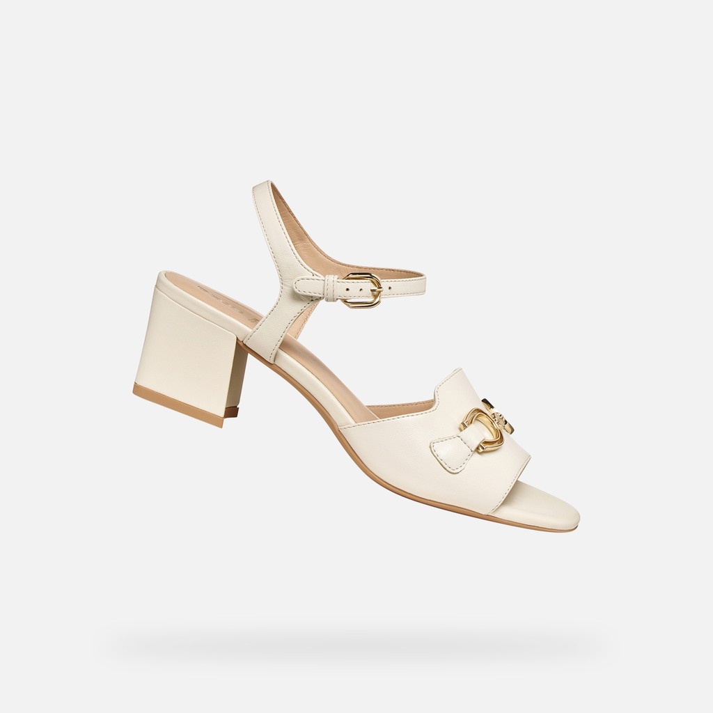 Medium-heeled sandals NEW ERAKLIA 50 WOMAN Papyrus - image number 0 | GEOX