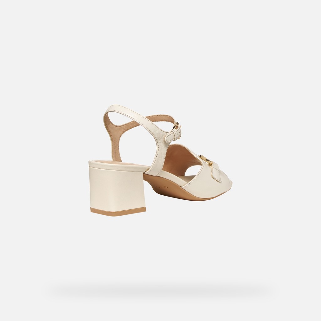 Medium-heeled sandals NEW ERAKLIA 50 WOMAN Papyrus - image number 4 | GEOX