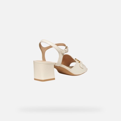 Medium-heeled sandals NEW ERAKLIA 50 WOMAN Papyrus - image number 4 | GEOX