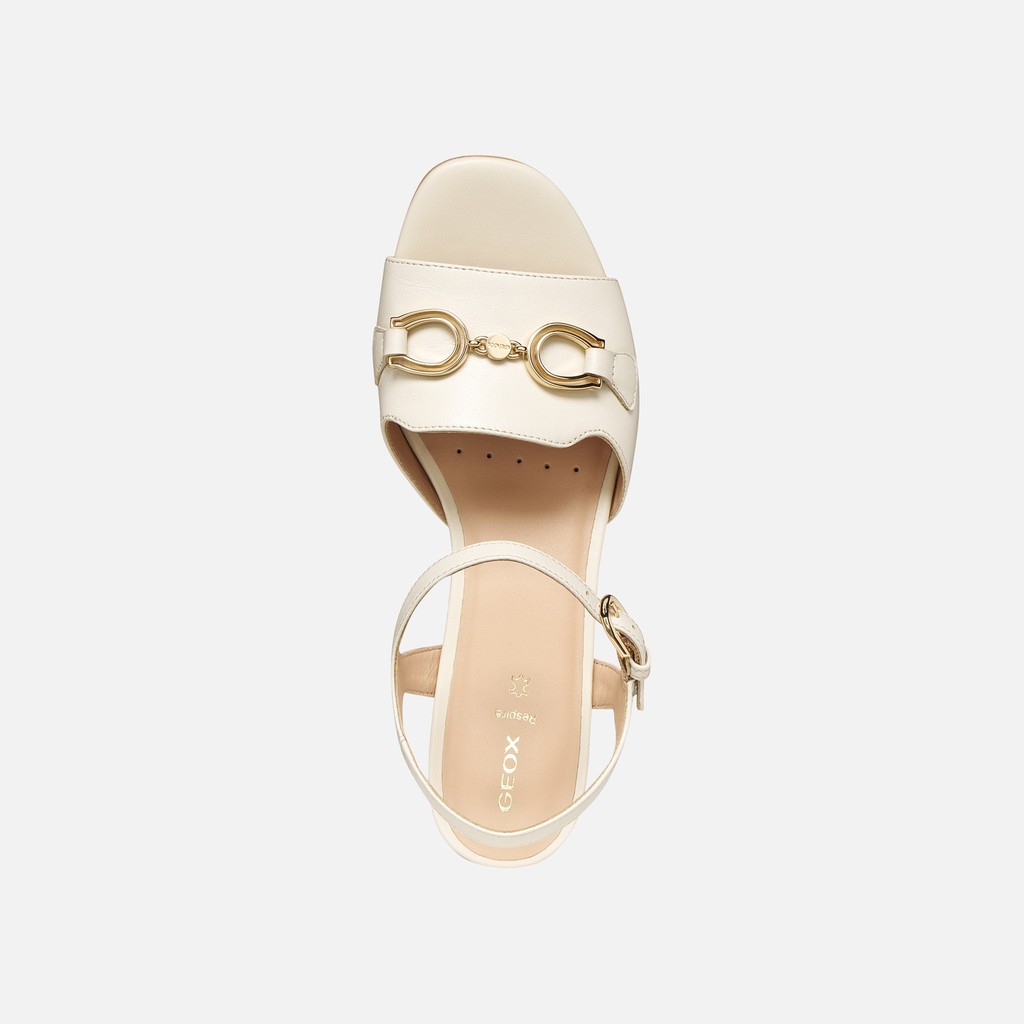 Medium-heeled sandals NEW ERAKLIA 50 WOMAN Papyrus - image number 5 | GEOX