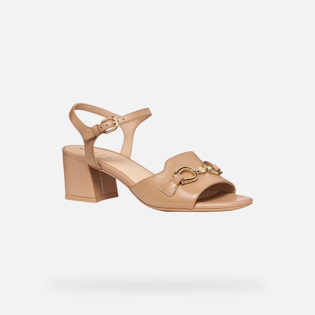 Medium-heeled sandals NEW ERAKLIA 50 WOMAN Beige - image number 2 | GEOX
