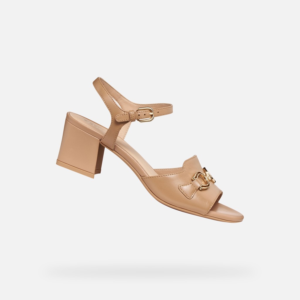 Medium-heeled sandals NEW ERAKLIA 50 WOMAN Beige - image number 0 | GEOX
