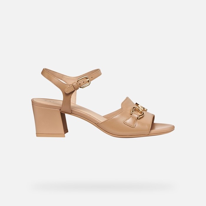 Medium-heeled sandals NEW ERAKLIA 50 WOMAN Beige | GEOX