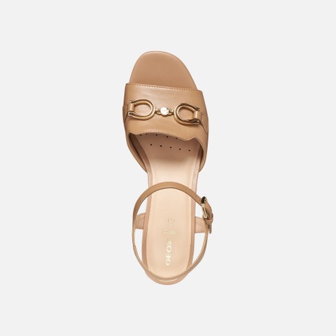 Medium-heeled sandals NEW ERAKLIA 50 WOMAN Beige - image number 5 | GEOX