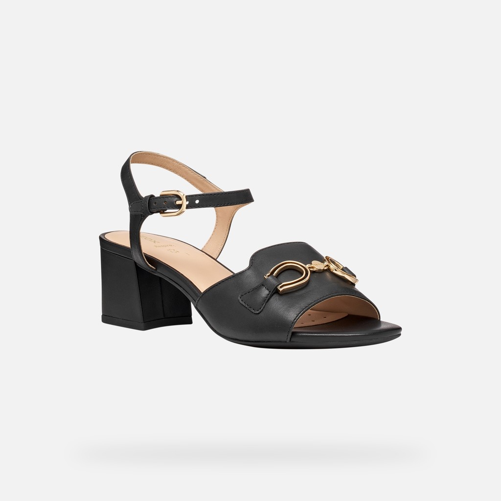Medium-heeled sandals NEW ERAKLIA 50 WOMAN Black - image number 2 | GEOX
