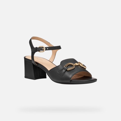 Medium-heeled sandals NEW ERAKLIA 50 WOMAN Black - image number 2 | GEOX