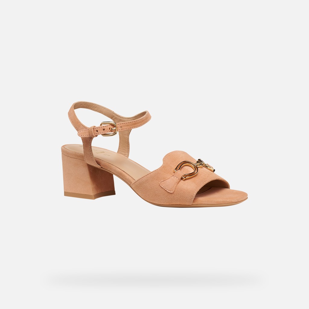 Medium-heeled sandals NEW ERAKLIA 50 WOMAN Peach - image number 2 | GEOX