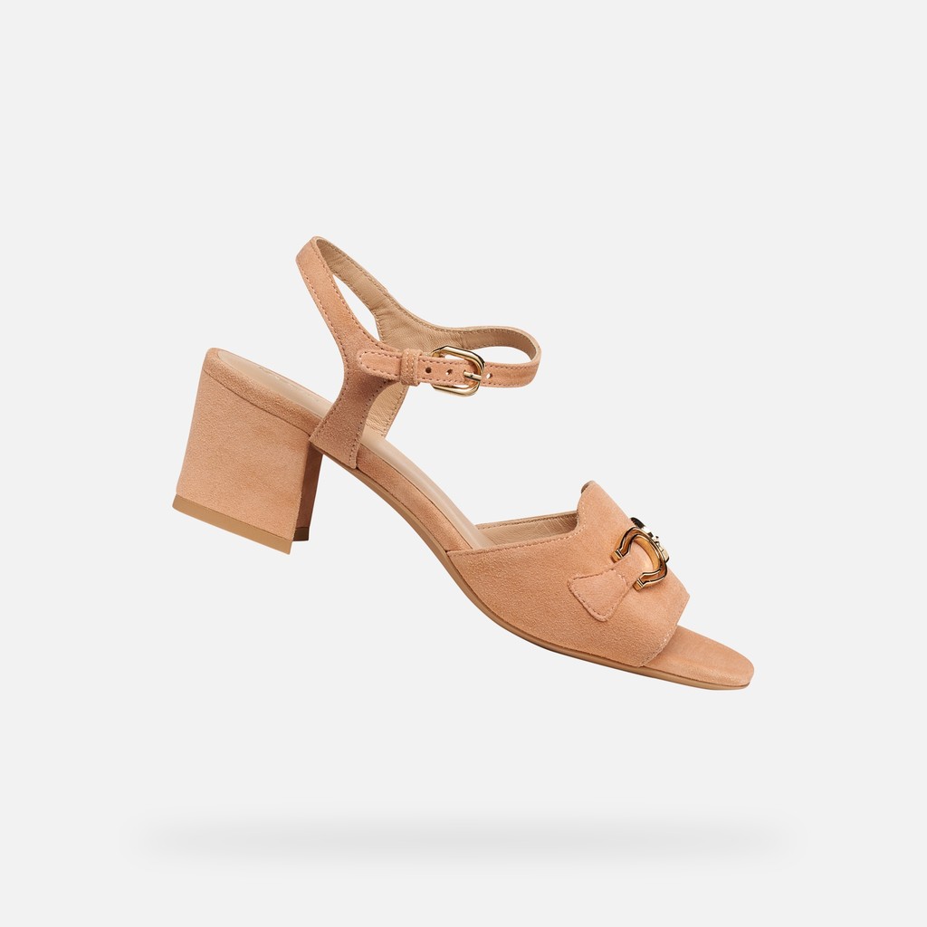 Medium-heeled sandals NEW ERAKLIA 50 WOMAN Peach - image number 0 | GEOX