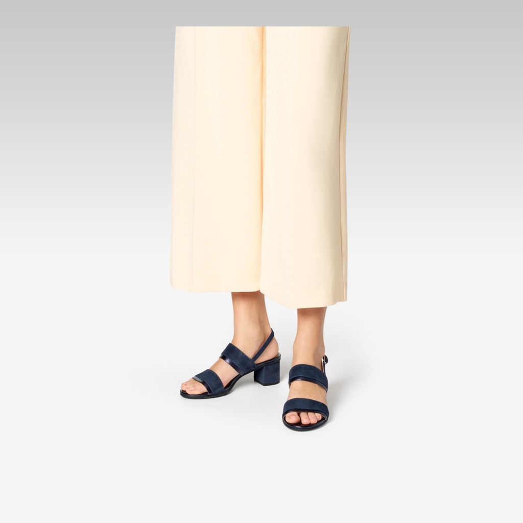 Medium-heeled sandals AURELY 50 WOMAN Dark navy/Avio - image number 1 | GEOX