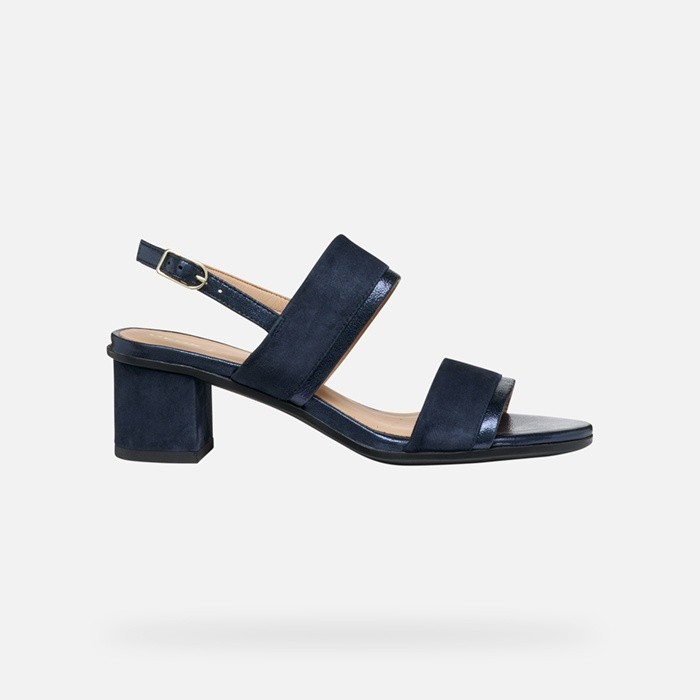 Sandalen mit mittlerem Absatz AURELY 50 DAME Dunkles Marineblau/Avioblau | GEOX