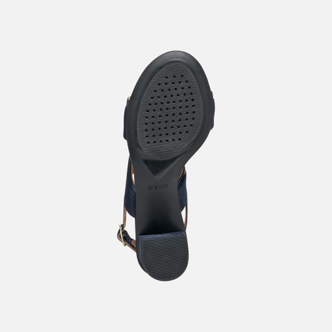 Sandalen mit mittlerem Absatz AURELY 50 DAME Dunkles Marineblau/Avioblau - image number 6 | GEOX