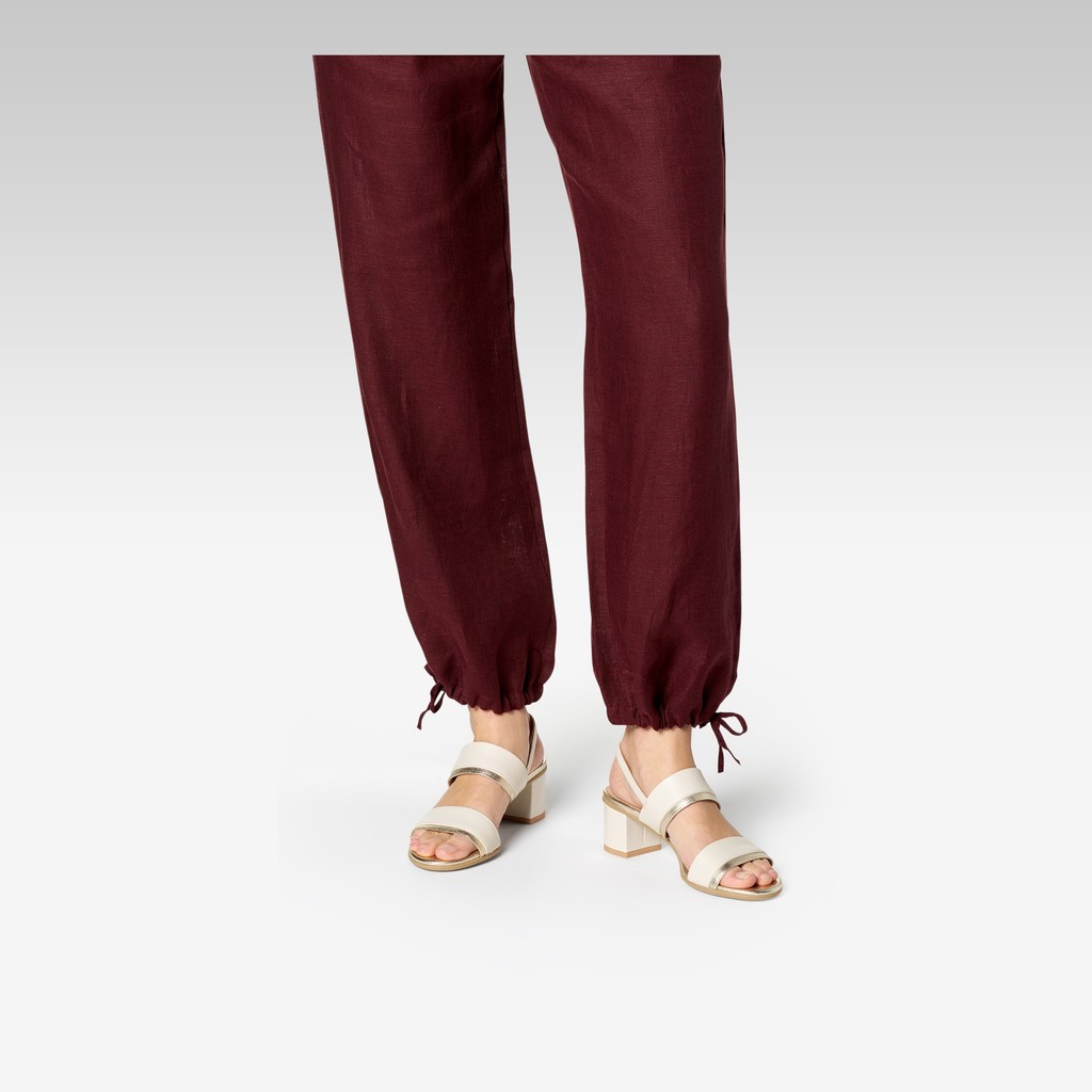 Medium-heeled sandals AURELY 50 WOMAN Papyrus/Light gold - image number 1 | GEOX