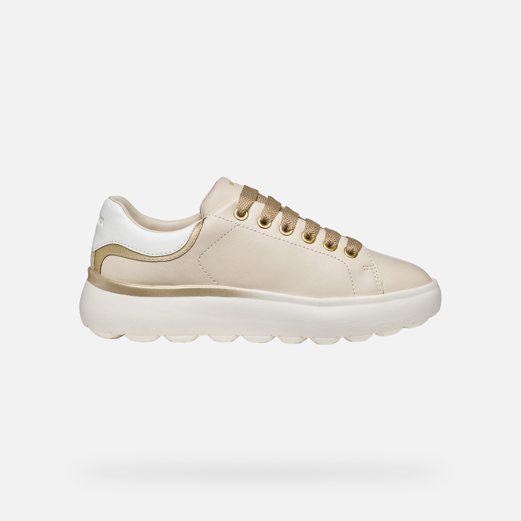 Low top sneakers SPHERICA EC4.1 WOMAN Papyrus/Light gold - image number 1 | GEOX