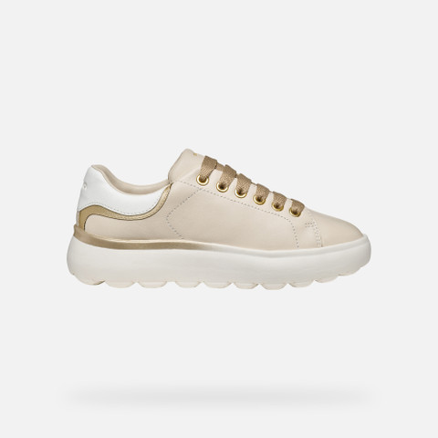 Low top sneakers SPHERICA EC4.1 WOMAN Papyrus/Light gold - image number 1 | GEOX
