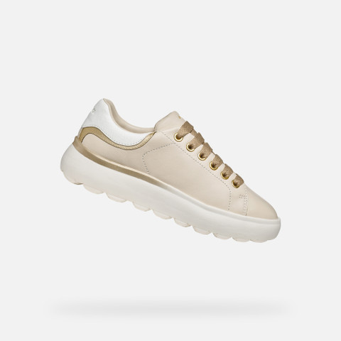 Low top sneakers SPHERICA EC4.1 WOMAN Papyrus/Light gold | GEOX