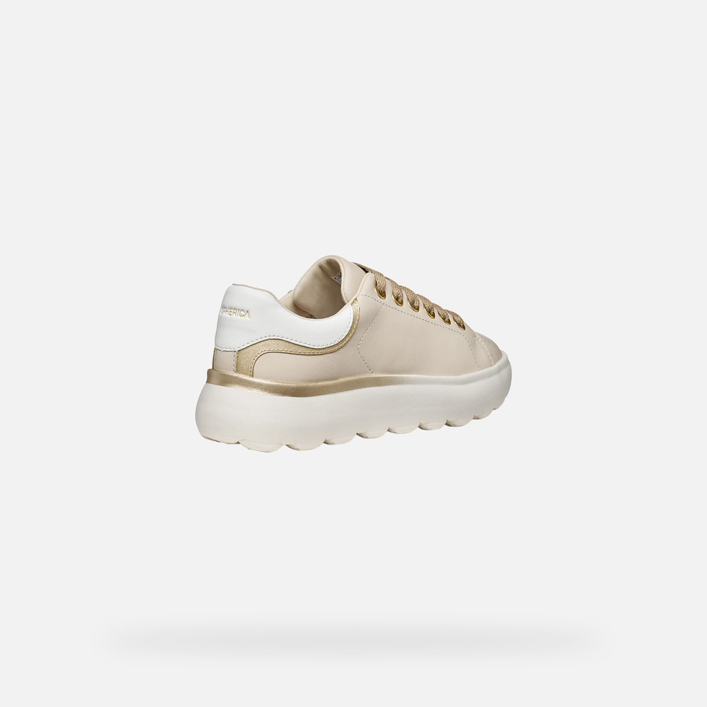 Low top sneakers SPHERICA EC4.1 WOMAN Papyrus/Light gold - image number 4 | GEOX