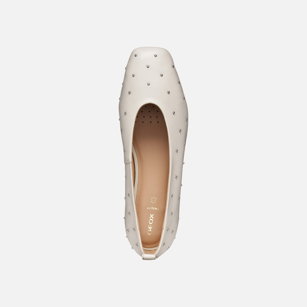 Leather ballerina flats MARSILEA WOMAN Light Sand - image number 6 | GEOX