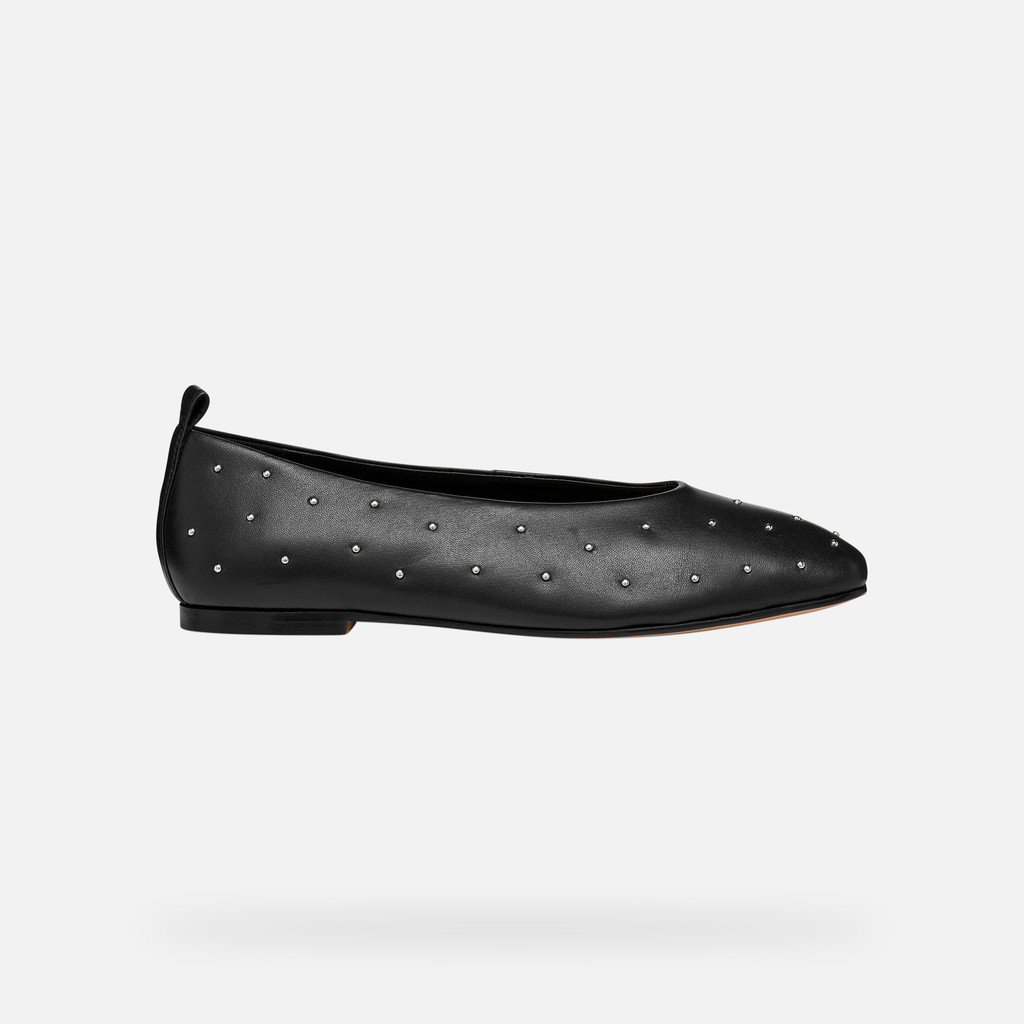 Leather ballerina flats MARSILEA WOMAN Black - image number 1 | GEOX