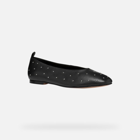 Leather ballerina flats MARSILEA WOMAN Black - image number 2 | GEOX