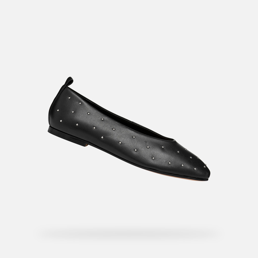 Leather ballerina flats MARSILEA WOMAN Black - image number 0 | GEOX