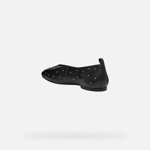 Leather ballerina flats MARSILEA WOMAN Black - image number 3 | GEOX