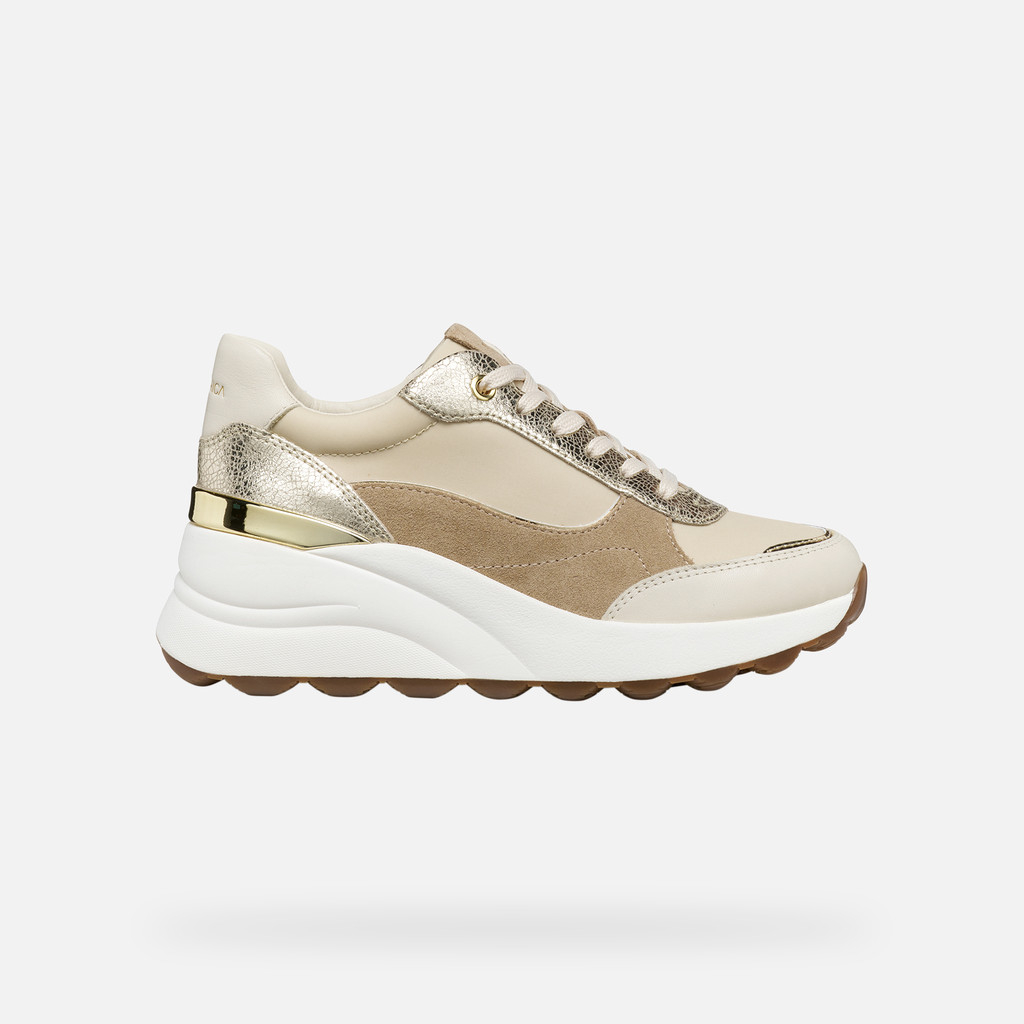 Sneakers mit Keilabsatz SPHERICA EC13 DAME Off-White/Hellgold - image number 1 | GEOX