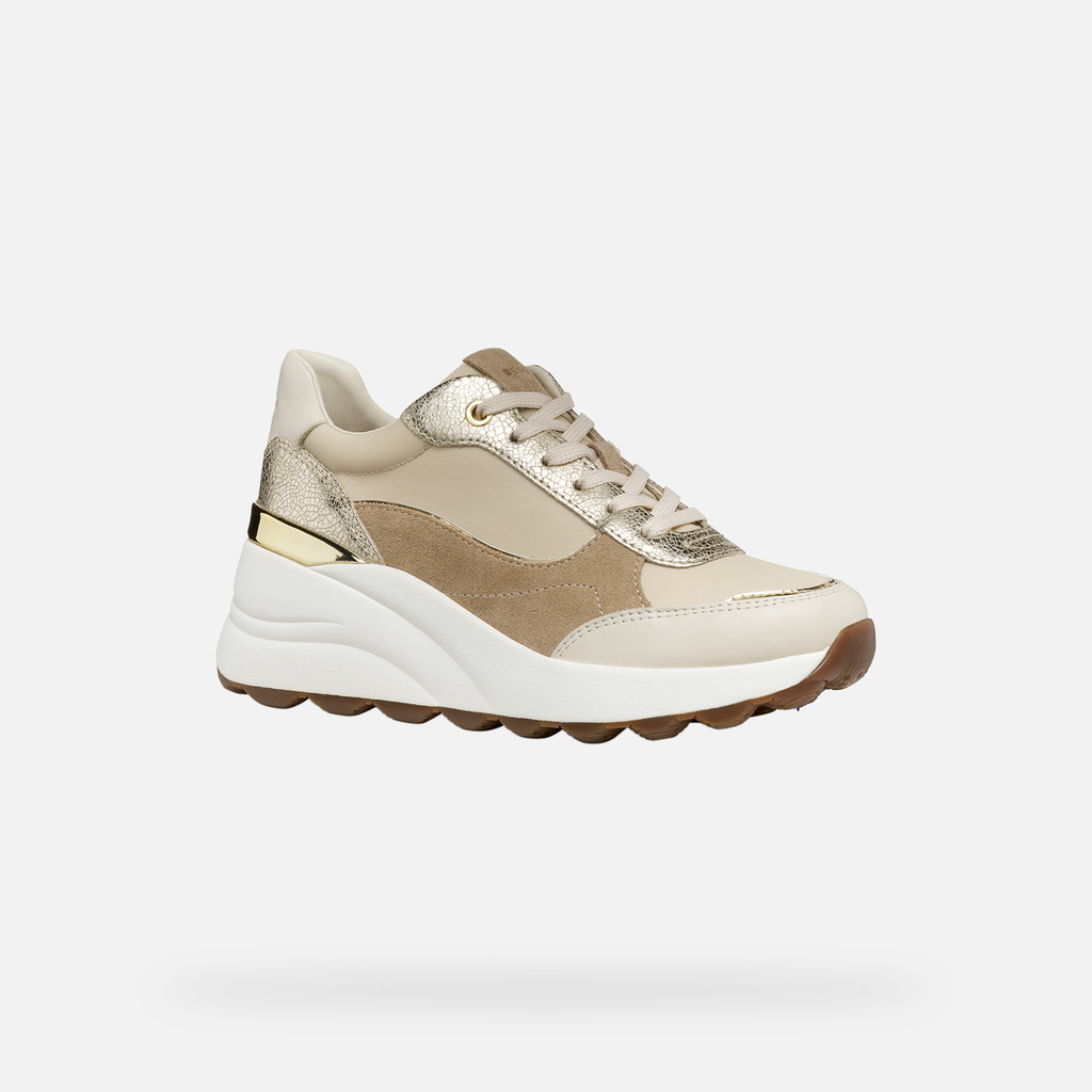 Sneakers mit Keilabsatz SPHERICA EC13 DAME Off-White/Hellgold - image number 2 | GEOX