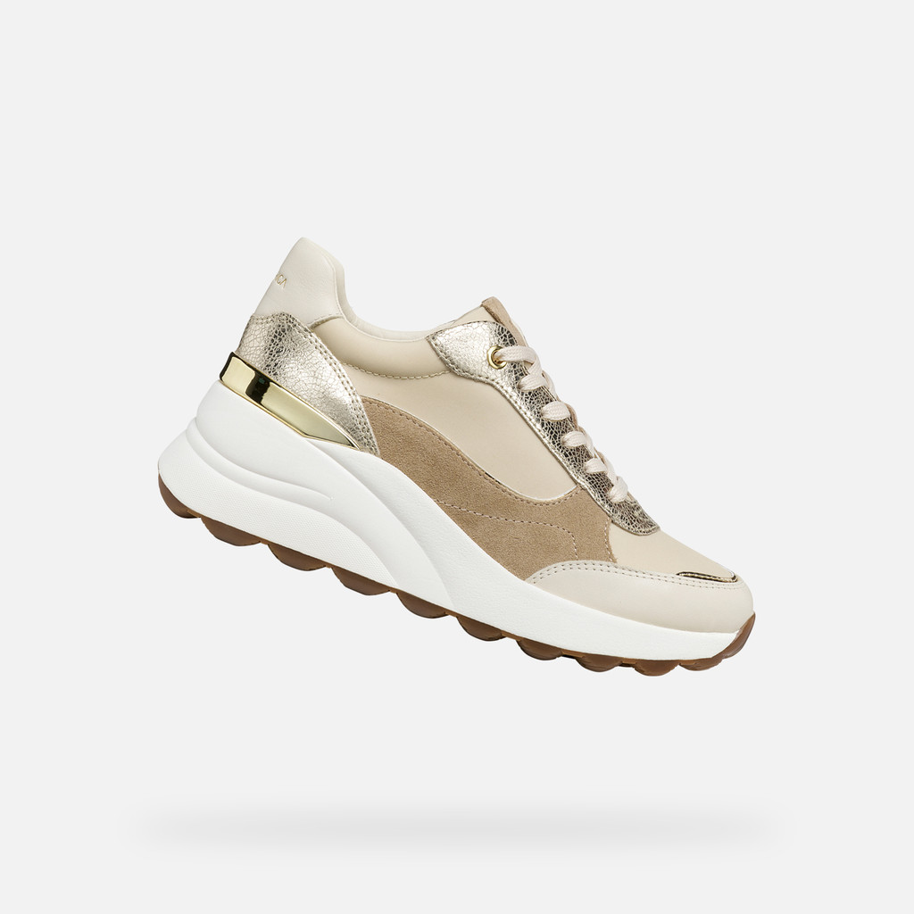 Sneakers mit Keilabsatz SPHERICA EC13 DAME Off-White/Hellgold - image number 0 | GEOX