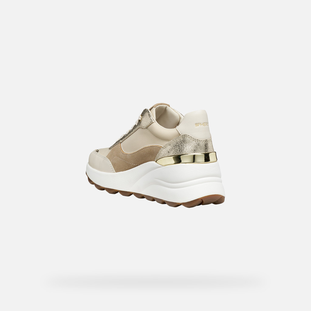 Sneakers mit Keilabsatz SPHERICA EC13 DAME Off-White/Hellgold - image number 3 | GEOX
