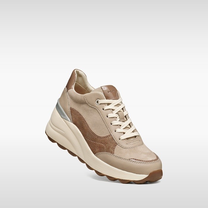 Scarpe con zeppa SPHERICA EC13 DONNA Beige/Marrone chiaro | GEOX