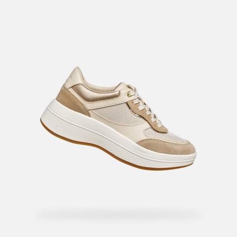 Sneakers à plateforme SPHERICA ECUB-3 FEMME Beige/Blanc cassé | GEOX
