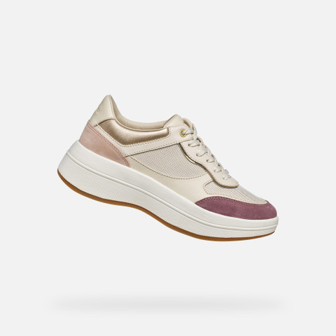 Platform trainers SPHERICA ECUB-3 WOMAN Papyrus/Old Rose | GEOX