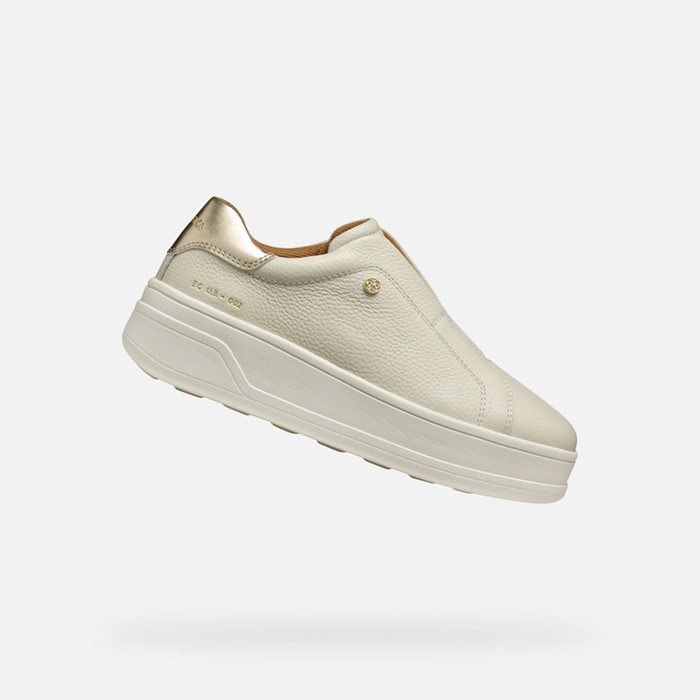Laceless sneakers SPHERICA ECUB-2 WOMAN Papyrus/Light gold | GEOX