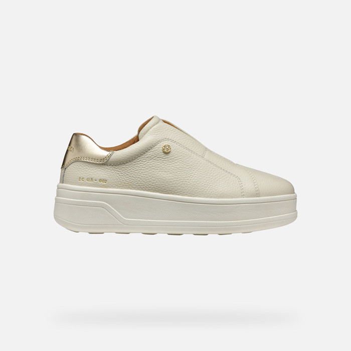 Laceless sneakers SPHERICA ECUB-2 WOMAN Papyrus/Light gold | GEOX