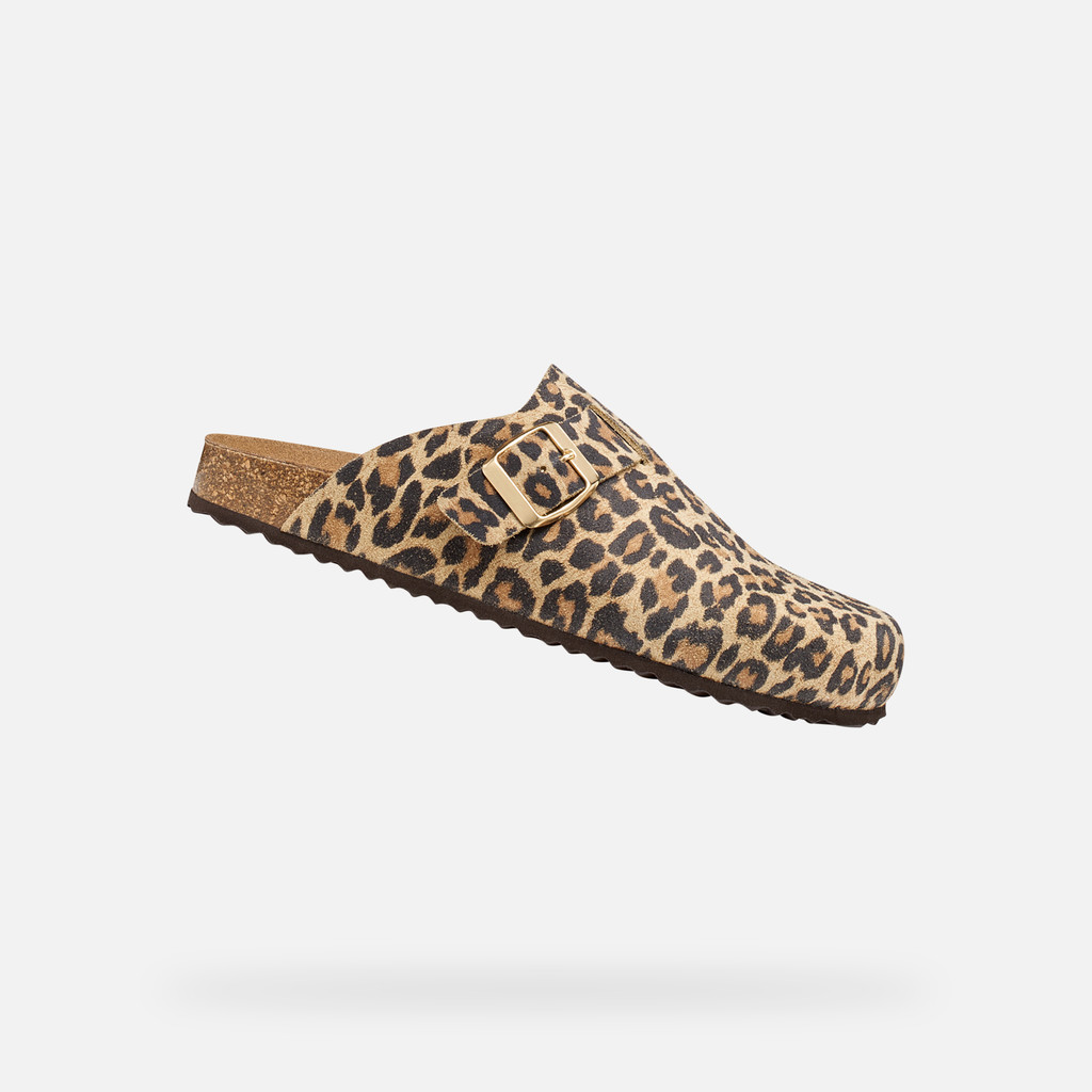 Mules l&eacute;opard BRIONIA R FEMME Cuir - image number 0 | GEOX