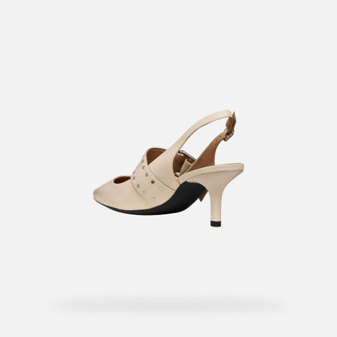 Slingbacks with medium-high heels KLEOPY WOMAN Papyrus - image number 3 | GEOX