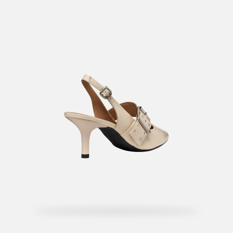 Slingbacks with medium-high heels KLEOPY WOMAN Papyrus - image number 4 | GEOX