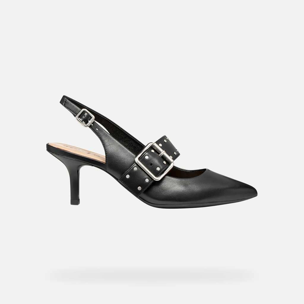 Slingbacks with medium-high heels KLEOPY WOMAN Black - image number 1 | GEOX