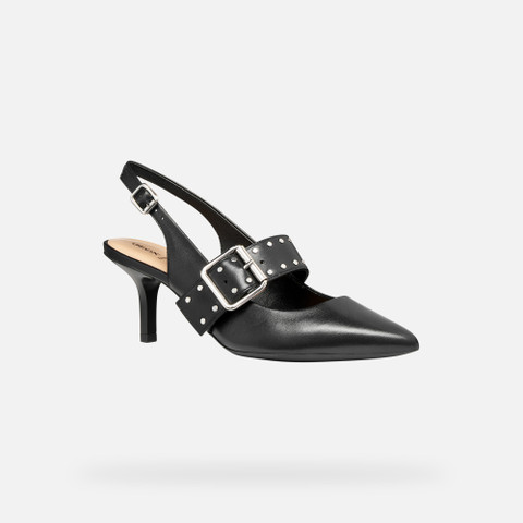 Slingbacks with medium-high heels KLEOPY WOMAN Black - image number 2 | GEOX