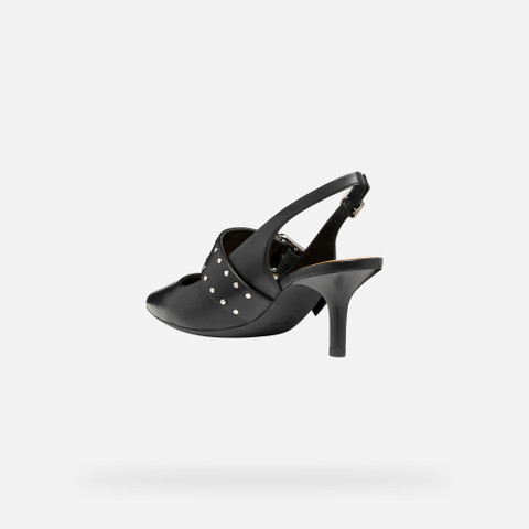 Slingbacks with medium-high heels KLEOPY WOMAN Black - image number 3 | GEOX