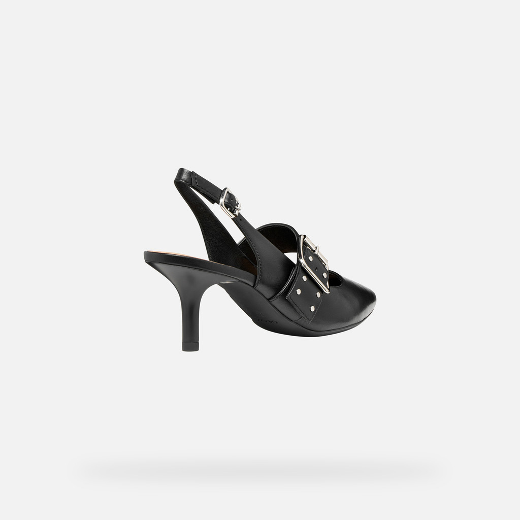 Slingbacks with medium-high heels KLEOPY WOMAN Black - image number 4 | GEOX